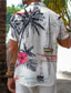 cheap Hawaiian Shirts-Palm Tree Men&#039;s Resort Hawaiian 3D Printed Shirt Outdoor Vacation Beach Summer Turndown Short Sleeve Black White S M L Shirt