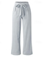 cheap Linen Pants-Men&#039;s Linen Pants Trousers Summer Pants Elastic Waist Straight Leg High Rise Solid Color Comfort Breathable Full Length Wedding Holiday Vacation Fashion Khaki Grey Inelastic