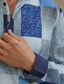 abordables camisas casuales de los hombres-Hombre Camisa Camisa casual Comprobar camisa Ajedrez Estampados Geometría Escote Chino Azul Piscina Exterior Calle Manga Larga Estampado Ropa Moda Ropa de calle Design Casual