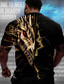 baratos T-shirt Homem estampado gráfico-dragão guardião x lu | Camiseta masculina 3d dragão criatura mítica estilo escuro streetwear manga curta
