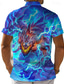 economico Camicie stampate da uomo-guardiano del drago x lu | camicia da uomo a maniche corte in stile scuro con creatura mitica del drago