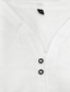 levne pánské lněné košile-Pánské Košile plátěná košile Košile na knoflíky Letní košile Plážová košile Černá Bílá Modrá Krátký rukáv Bez vzoru Stojáček Léto Ležérní Denní Oblečení