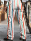 economico Pantaloni taglie forti da uomo-colorati holiday x designer kris pantaloni eleganti stampati a righe da uomo pantaloni elasticizzati in vita