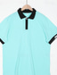 voordelige klassieke polo-Voor heren POLO Shirt Golfshirt Casual Sport Revers Geribbelde polokraag Korte mouw Modieus Basic Kleurenblok Lapwerk Zomer Normale pasvorm Zwart Wit Rood blauw Bruin Groen POLO Shirt