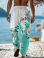 ieftine Pantaloni pentru bărbați de dimensiuni mari-Bărbați Modă Casual Floral Tipărire 3D Talie medie Casual Fit regulat