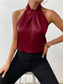 baratos Camisolas &amp; Baby Dolls de mulher-Camisola Feminina Regata Preta Branca Amarela Simples Ombros Frio Rua Moda Diária Gola Halter Ajuste Regular S