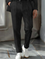 tanie Chinosy-Męskie Garnitury Spodnie Kieszeń Prosta noga Jednokolorowe Komfort Oddychający Pełna długość Formalny Wesele Czarny Khaki Wysoka talia Średnio elastyczny