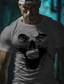 cheap Men&#039;s Graphic Tshirts-Graphic Cool Skulls Daily Designer Retro Vintage Men&#039;s 3D Print T shirt Tee Tee Top Sports Outdoor Holiday Going out T shirt White Khaki Dark Gray Short Sleeve Crew Neck Shirt Spring &amp; Summer