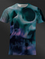 Χαμηλού Κόστους Ανδρικό Γραφικό T-shirt-Γραφική Νεκροκεφαλές Καθημερινά Υψηλής Ποιότητας Ρετρό / Βίντατζ Ανδρικά 3D εκτύπωση Μπλουζάκι Μπλουζάκι μπλουζάκι Υπαίθρια Αθλήματα Αργίες Εξόδου Κοντομάνικη μπλούζα Ρουμπίνι Θαλασσί Σκούρο μπλε