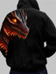 abordables hoodies graphiques-gardien du dragon x lu | sweat à capuche streetwear dragon foncé rouge pour homme manches longues
