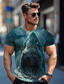 Χαμηλού Κόστους Ανδρικό Γραφικό T-shirt-Γραφική Ζώο Καρχαρίας Καθημερινά Υψηλής Ποιότητας Ρετρό / Βίντατζ Ανδρικά 3D εκτύπωση Μπλουζάκι Υπαίθρια Αθλήματα Αργίες Εξόδου Κοντομάνικη μπλούζα Μπλε Ρουά Θαλασσί Καφέ Κοντομάνικο