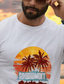 billige T-shirt med tryk til mænd-herre grafisk t-shirt kokostræ mode udendørs afslappet t-shirt top gade afslappet daglig t-shirt hvid kortærmet skjorte med rund hals forår og sommer beklædning