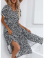preiswerte Elegante Blumenkleider-Damen Midikleid schwarzes kleid Casual kleid Schaukelkleid Sommerkleid Elegant Böhmen Kuschelig Hochzeit Urlaub Party Lockere Passform Blumen Ditsy Blumig Kurzarm V Ausschnitt Schwarz und Weiß Wei