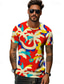 tanie T-shirty męskie z nadrukiem-kolorowe wakacje x Designerska koszulka męska Kris z nadrukiem palmy i okrągłym dekoltem z krótkim rękawem