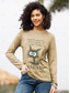 cheap Women&#039;s T-shirts-Women&#039;s T Shirt Fashion Cat Letter Print Long Sleeve Regular Tops Round Neck Daily Weekend White Pink Green Khaki Spring &amp;  Fall