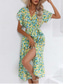 preiswerte Elegante Blumenkleider-Damen Midikleid schwarzes kleid Casual kleid Schaukelkleid Sommerkleid Elegant Böhmen Kuschelig Hochzeit Urlaub Party Lockere Passform Blumen Ditsy Blumig Kurzarm V Ausschnitt Schwarz und Weiß Wei