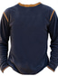 abordables T-shirts graphiques pour hommes-Graphic Lettre Mode du quotidien Décontractées Homme 3D effet Chemise Henley Shirt Casual Vacances Sortie T-shirt Noir Vert Véronèse Bleu de minuit manche longue Henley Chemise Printemps &amp; Automne