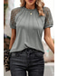 economico Top in Pizzo-Top in pizzo elegante da donna blouse verde militare blu navy pizzo semplice moda quotidiana girocollo regolare bluse semi-formali nere