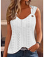 abordables Débardeurs et camisoles femme-Débardeur en Côtelé pour Femmes Blanc Violet Vert Uni Découpé Style Urbain Quotidien Mode Col en V Regulier S