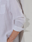 billige designer kollektion-Herre Skjorte linned skjorte Button Up skjorte Strandtrøje Hvid Langærmet Vanlig Knaphul Forår &amp; Vinter Daglig Ferierejse Tøj