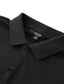 billiga klassisk polo-Herr POLO Shirt Golftröja Ledigt Sport Kavajslag Kortärmad Mode Grundläggande Slät Knapp Sommar Normal Svart Vit POLO Shirt