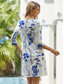 baratos Vestido Floral-Vestido Mini Feminino Vestido Petite Vestido T Shirt Vestido Tee Vestido Shift Vestido de Verão Vestido de Moda Ativa Streetwear ao Ar Livre Férias Trabalho Corte Regular Ombre Floral Manga Curta