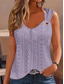 abordables Débardeurs et camisoles femme-Débardeur en Côtelé pour Femmes Blanc Violet Vert Uni Découpé Style Urbain Quotidien Mode Col en V Regulier S