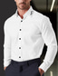 abordables Camisas de vestir-Hombre Camisa Camisa para Vestido Negro Blanco Rosa Manga Larga Plano Diseño Primavera &amp; Otoño Oficina y carrera Fiesta de Boda Ropa