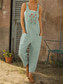 billiga Overall-Dam Vanligt Övergripande Streetwear Blommig Ärmlös U-hals Ficka Mönster Gata Dagligen Normal Svart Grå Sommar