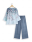 economico Set da due pezzi-Completo da donna in 2 pezzi elegante moda streetwear camicia pantaloni pantaloni a gamba larga maniche lunghe collo a V stampa floreale casual vacanza rosa blu viola autunno e inverno vestibilità