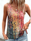 cheap Graphic shop Tank tops &amp; Camis-Women&#039;s Camisole Tank Top Mosaic Stained Glass Print Sleeveless V-Neck Summer Casual Beach Multi-Color Red Blue Green Flowy Relaxed Fit Clothing Apparel