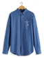 Χαμηλού Κόστους ανδρικά λινά πουκάμισα-ανδρικό λινό πουκάμισο 55% λινό πουκάμισο με στάμπα λευκό μπλε μακρυμάνικο πέτο πέτο άνοιξη &amp; φθινόπωρο καθημερινά ρούχα εξωτερικού χώρου