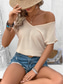 cheap Lace Tops-Women&#039;s White Elegant Lace Tops Eyelet Blouse Dressy Tops Bohemia Casual Short Sleeve V Neck Lace Romantic Petite Tops Summer Holiday Wear White Summer