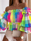 cheap Dressy Tops-Women&#039;s Shirt Blouse Casual Floral Ruffle Print Puff Sleeve Long Sleeve Regular Tops Off Shoulder Vacation Going out White Yellow Pink Red Purple Spring &amp; Summer