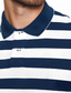 baratos camisas polo-Polo de malha masculina golfe polo casual esportes camisa polo turndown manga curta moda listra básica botão liso verão ajuste regular preto azul