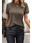 economico Top in Pizzo-Top in pizzo elegante da donna blouse verde militare blu navy pizzo semplice moda quotidiana girocollo regolare bluse semi-formali nere