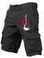 billiga grafiska shorts-Herr Cargo-shorts 6 fickor Grafisk Djur Utomhus Kort Utomhussport Klassisk Svart Kaki Microelastisk