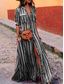 cheap Shirt Dresses-Women&#039;s Shirt Dress Boho Chic Dresses Maxi long Dress Vacation Beach Bohemia Shirt Collar Button Pocket Half Sleeve Summer Spring Loose Fit Striped