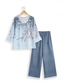 economico Set da due pezzi-Completo da donna in 2 pezzi elegante moda streetwear camicia pantaloni pantaloni a gamba larga maniche lunghe collo a V stampa floreale casual vacanza rosa blu viola autunno e inverno vestibilità