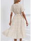 preiswerte Elegante Blumenkleider-Damen Midikleid schwarzes kleid Casual kleid Schaukelkleid Sommerkleid Elegant Böhmen Kuschelig Hochzeit Urlaub Party Lockere Passform Blumen Ditsy Blumig Kurzarm V Ausschnitt Schwarz und Weiß Wei