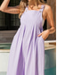 cheap Overalls-Women&#039;s Normal Overall Streetwear Solid Color Sleeveless U Neck Buttons Pocket Street Daily Regular Fit Pink Purple Fuchsia Summer