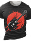 billiga Grafisk T-shirt för män-Guitarr Semester Retro / vintage Herr 3D-tryck Skjorta T-shirt Gata Dagligen T-shirt Svart 1 Svart Vit Kortärmad Rund hals Skjorta Sommar Vår Kläder S M L XL XXL XXXL
