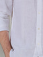 Недорогие дизайнерская коллекция-Муж. Рубашка льняная рубашка Кнопка рубашка Пляжная рубашка Белый Длинный рукав Полотняное плетение Лацкан Весна &amp; осень Повседневные Отпуск Одежда