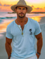 baratos T-shirt Homem estampado gráfico-camisa gráfica masculina henley coqueiro branco azul cinza camiseta 100% algodão camisa clássica da moda manga curta camiseta confortável férias de rua roupas de grife de moda de verão