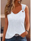 cheap Tank Tops &amp; Camis-Women&#039;s Camisole Tank Top White Pink Blue Plain Cut Out Street Daily Fashion V Neck Regular Fit S