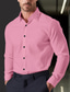cheap Dress Shirts-Men&#039;s Shirt Dress Shirt Black White Pink Long Sleeve Plain Lapel Spring &amp;  Fall Office &amp; Career Wedding Party Clothing Apparel