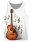 Χαμηλού Κόστους Ανδρικό Γραφικό T-shirt-Κιθάρα Διακοπές Ρετρό / Βίντατζ Ανδρικά 3D εκτύπωση Μπλουζάκι Τοπ γιλέκου Δρόμος Καθημερινά Αργίες Κοντομάνικη μπλούζα Λευκό 1 Λευκό Ρουμπίνι Αμάνικο Στρογγυλή Ψηλή Λαιμόκοψη Πουκάμισο