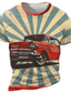 Χαμηλού Κόστους Ανδρικό Γραφικό T-shirt-Αυτοκίνητο Διακοπές Ρετρό / Βίντατζ Δεκαετία του 1950 Ανδρικά 3D εκτύπωση Μπλουζάκι Πάρτι Δρόμος Κοντομάνικη μπλούζα Ρουμπίνι Χακί Κοντομάνικο Στρογγυλή Ψηλή Λαιμόκοψη Πουκάμισο Καλοκαίρι Άνοιξη Ρούχα