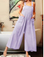 cheap Overalls-Women&#039;s Normal Overall Streetwear Solid Color Sleeveless U Neck Buttons Pocket Street Daily Regular Fit Pink Purple Fuchsia Summer
