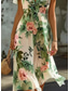 cheap Print Dresses-Women&#039;s Midi Dress Floral V-Neck A-Line Flutter Sleeve Rose Pattern Lightweight Summer Garden Party Wedding Guest Brunch Flowy Feminine White Pink Green